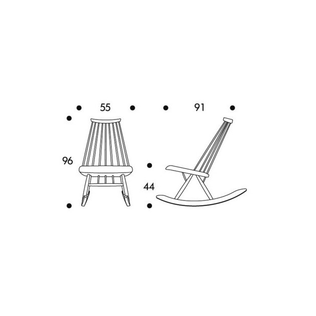 dimensiones Rocking chair Mademoiselle de Artek