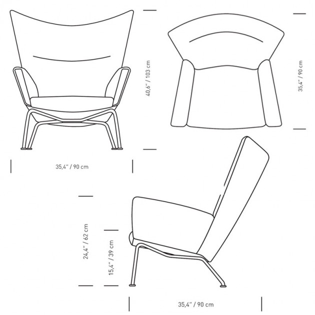 Dimensiones sillón wing chair carl Hansen