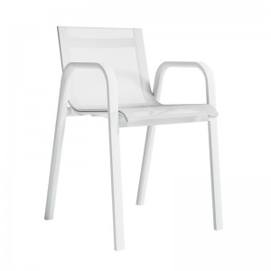 silla con brazos Stack apilable asiento Batyline blanco Gandia Blasco