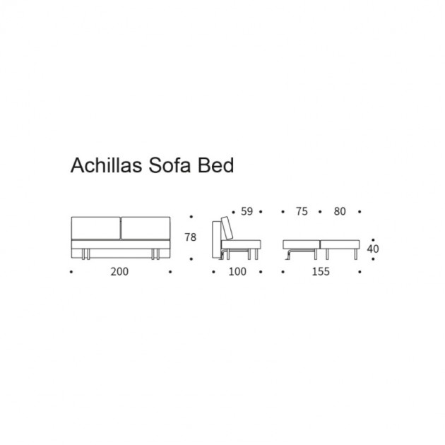 medidas sofá cama Achillas