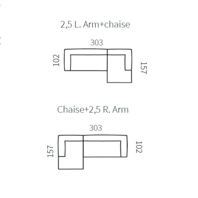 medidas sofa Kornum 2.5 + chaise