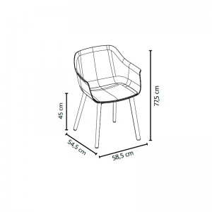 medidas sillón Shape madera