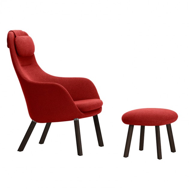 Vitra sillón Hal lounge chair & Ottoman roble negro