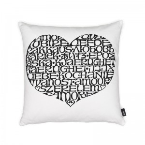 International Love Heart Graphic Print Pillows by Vitra