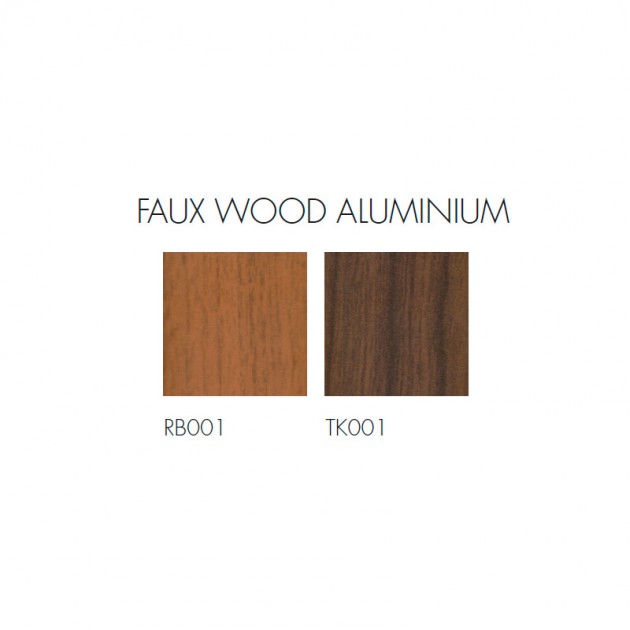 Acabado fuax wood aluminium de Gandía Blasco