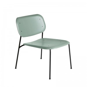 Butaca Soft Edge10 asiento color dusty green y estructura de acero revestida en polvo negro