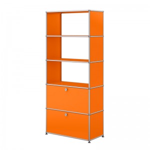Librería Modular USM Haller color naranja puro de USM